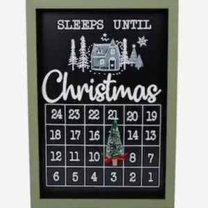 NEW allen + roth  17-in  Count Down Christmas Chalkboard Decor New With Tags